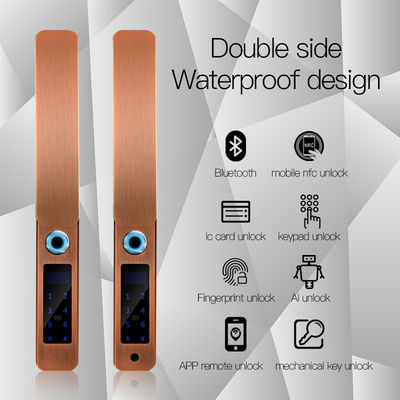 IP68 водонепроницаемость FPC отпечатки пальцев умный дверной замок Bluetooth Антикварный