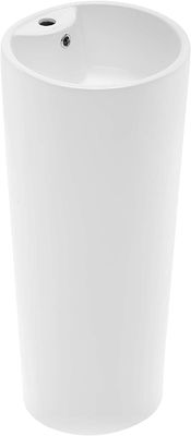 1.75' 'Увод блестящий белый керамический пьедестальный раковины для ванной с хромной отделкой