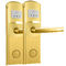 Современная электронная дверь из цинкового сплава с открытым ключом с золотой отделкой