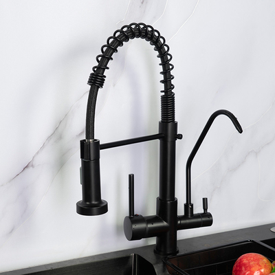 Трехсторонний умный Faucet кухни 2,2 GPM 80 PSI черноты и цвета никеля