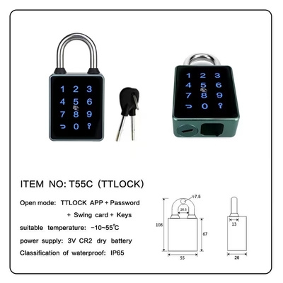 Bluetooth PadLock с сенсорным экраном для Courtycard двери ограждения двери Extrance дверь
