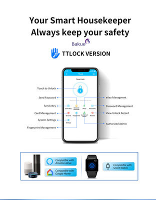 Огнестойкость CE EN1634-1 EN14846 Сертифицированный дверной замок с отпечатком пальца с одноразовым паролем, временным паролем и eKey для доступа в любом месте или любому человеку