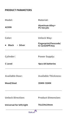 60 минут Bluetooth подключение Bluetooth дверной замок питается от 4pcs AA Алкальные батареи Система контроля доступа для умных зданий