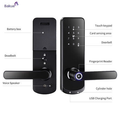 Огнеупорный 60 мин Подходит толщина двери 38 до 50 мм 60 мин Огнеупорный смарт-замок двери с Wi-Fi eKey APP Удалённое управление устройством управления доступом